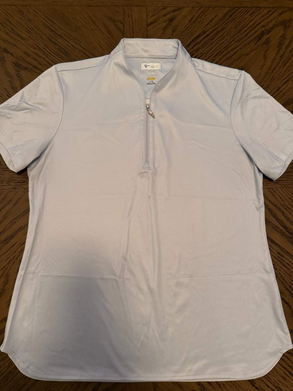 Greg Norman Collection Light Lavender Short-Sleeve Zip Polo